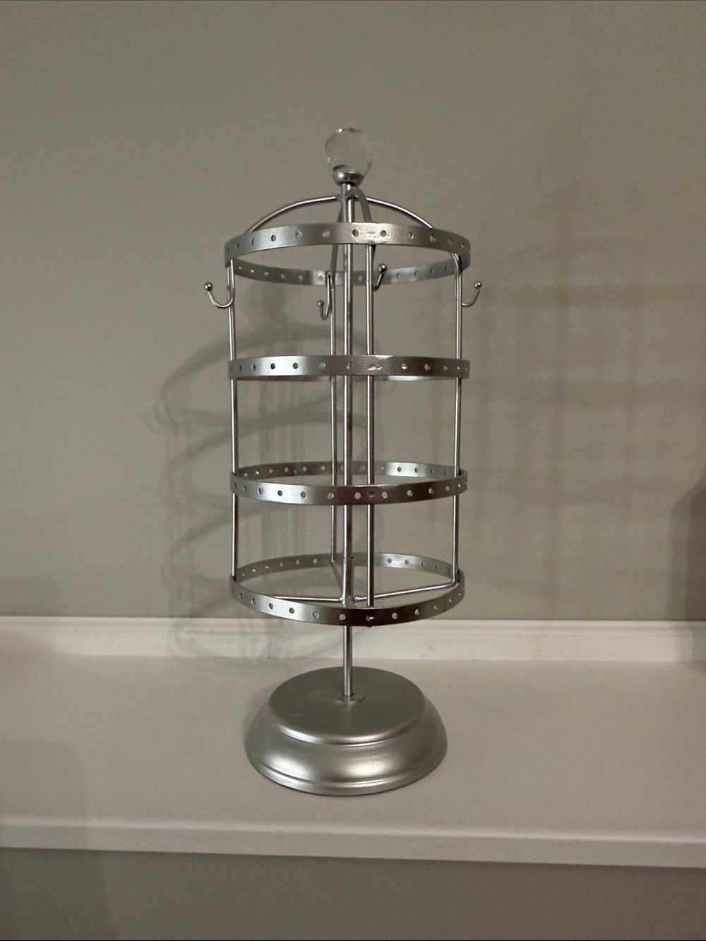 Silver Rotating Jewelry Organizer Stand